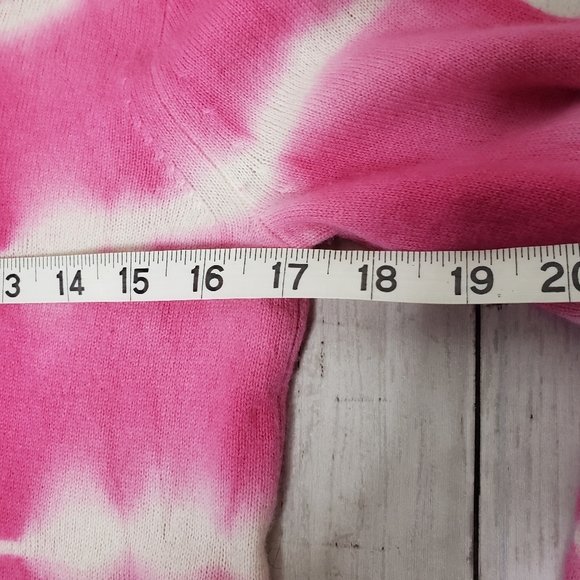 J Crew Sweater Crewneck Cashmere Tie Dye Pink White Small - Picture 15 of 15